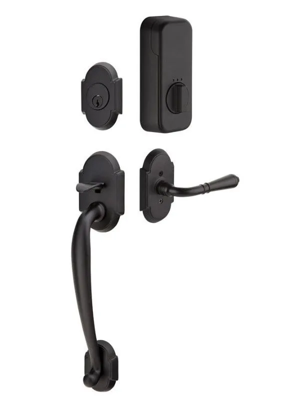 Emtek Single Cylinder Nashville Handleset EMPowered Motorized Smart Lock Upgrade With Mercury Lever