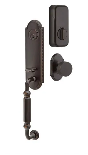 Emtek Single Cylinder Orleans Handleset EMPowered Motorized Smart Lock Upgrade With Hermes Lever