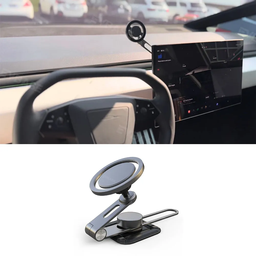 EVBASE Tesla Cybertruck Phone Holder Adjustable Magnetic Phone Mount Cybertruck Interior