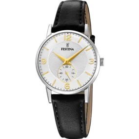 Festina Retro Leather Analog Ladies Watch I Model F20570/2 Quartz Movement