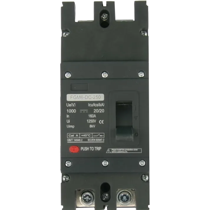 FGM6DC-2PL-630 630A, 2 Pole DC Moulded Case Circuit Breaker (MCCB) Fixed Type 20kA 630 Amp, 1000VDC