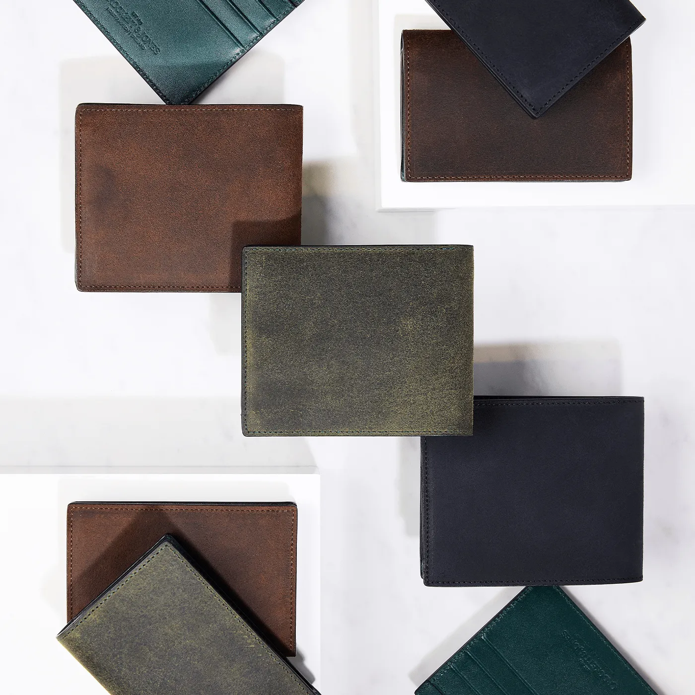 Folded Card Case Black Rough-Out Suede