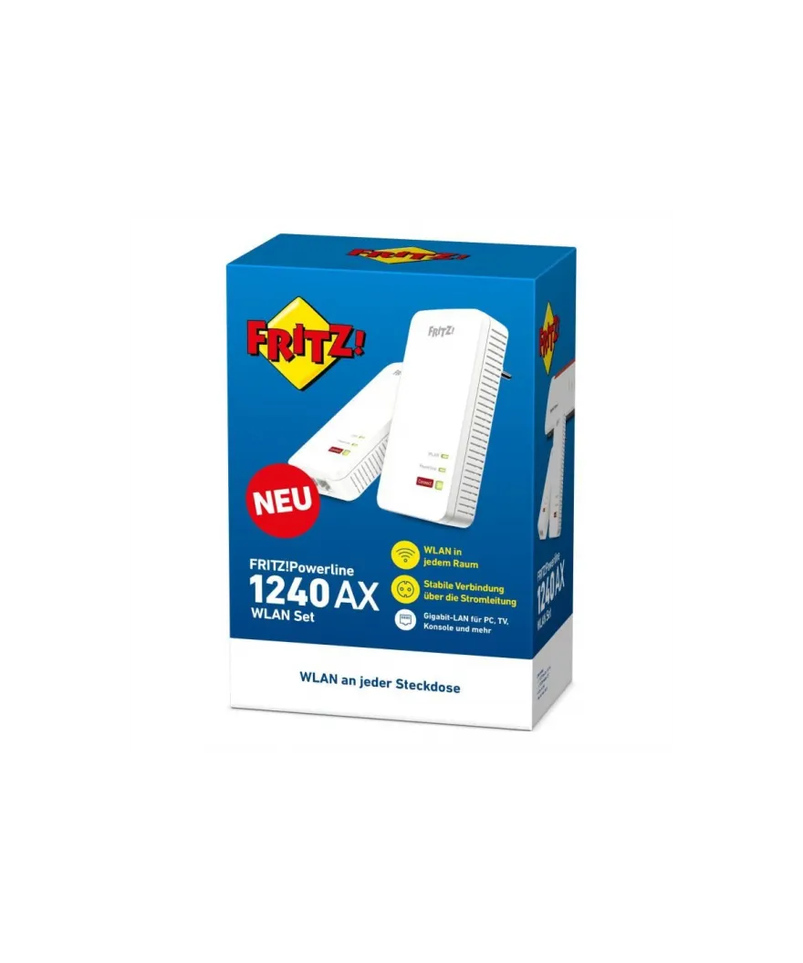 Fritz! Powerline1240AX Wlan set netwerkapparaten via de 220V contactdoos in het thuisnetwerk