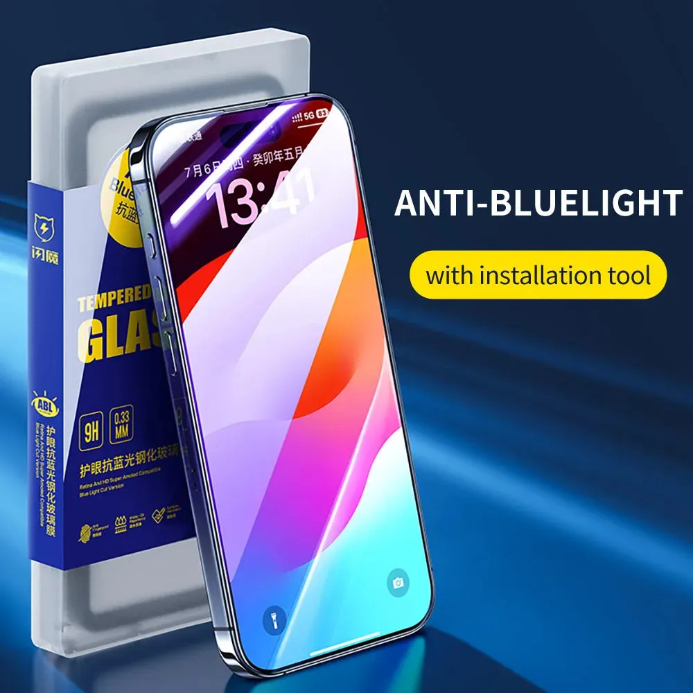 Full Cover Tempered Glass for iPhone 15 Pro Max 15 Pro Screen Protector for iPhone 15 15 Plus HD Anti-blue Light