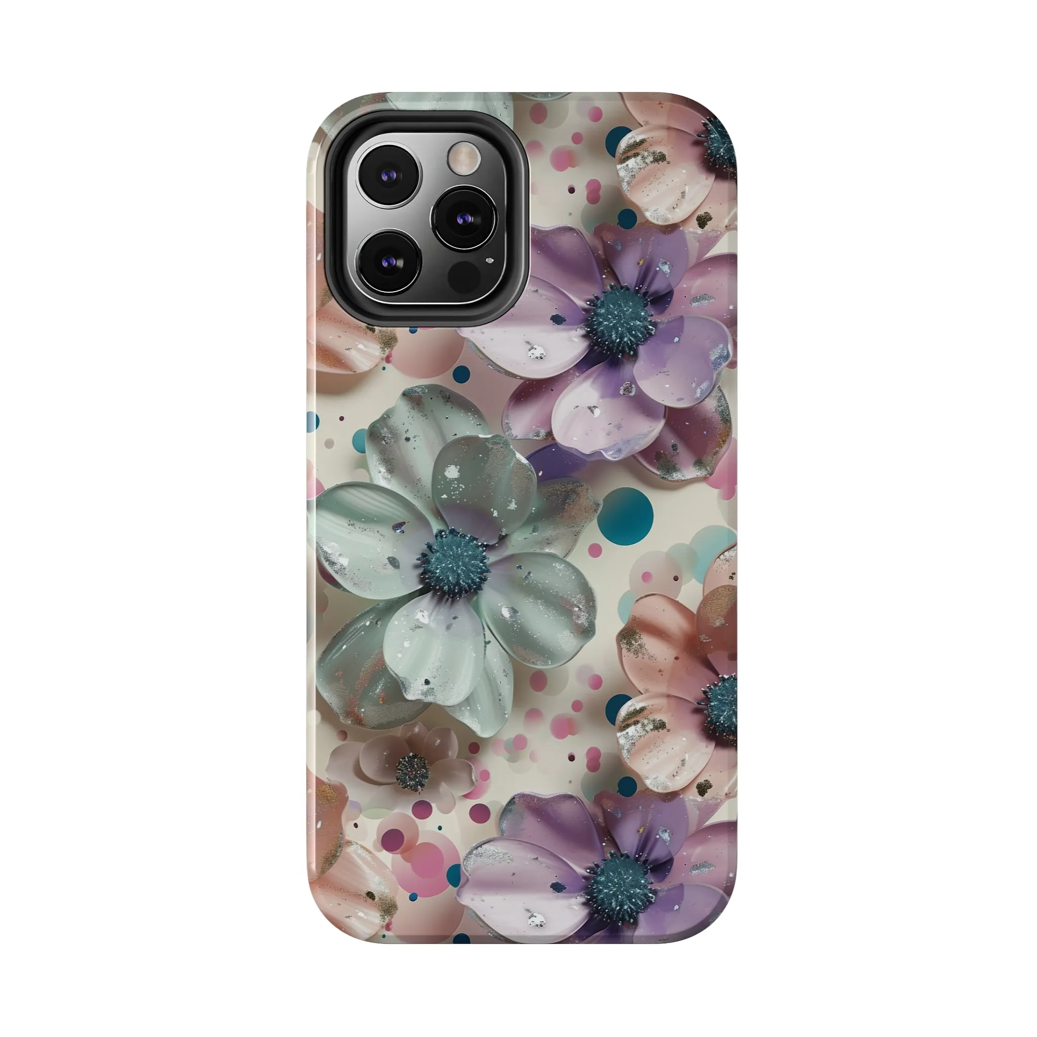 Fun Pastel Flowers Digital print Design Tough Phone Case compatible with a large variety of iPhone models, Gift, Phone Case