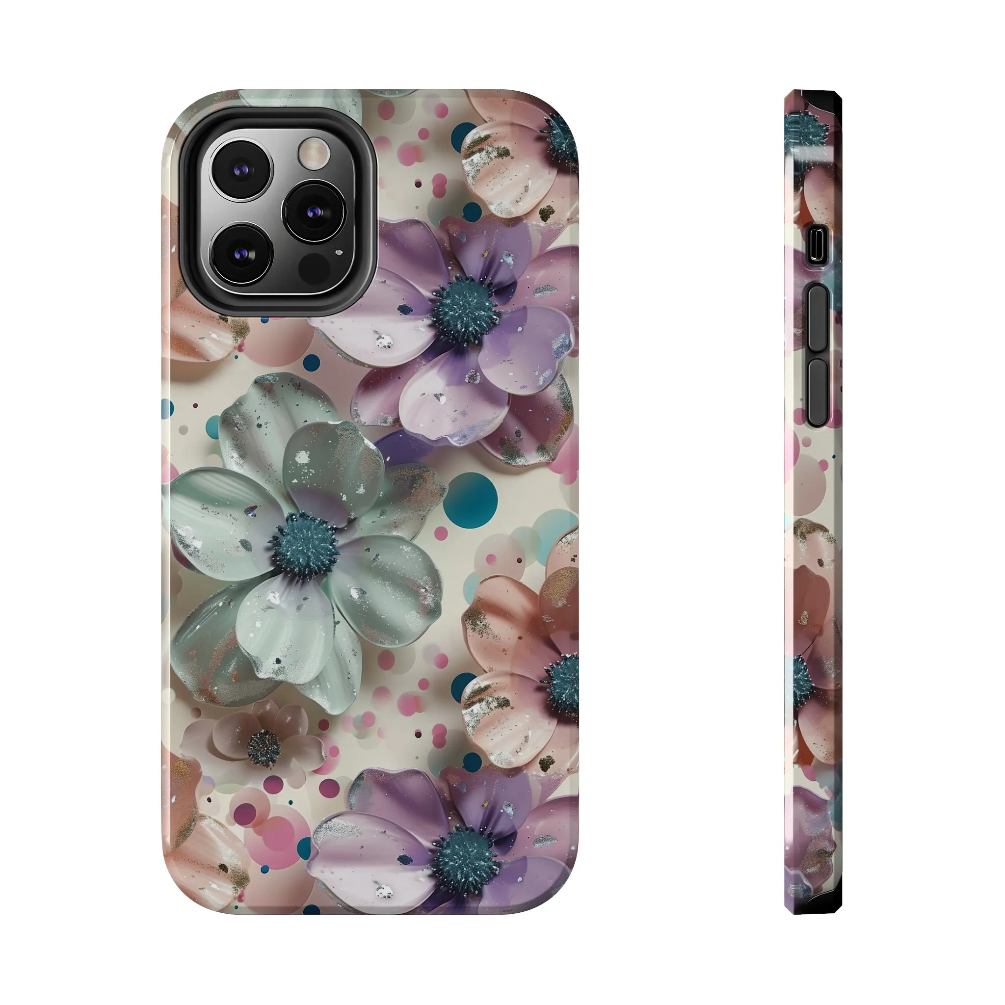 Fun Pastel Flowers Digital print Design Tough Phone Case compatible with a large variety of iPhone models, Gift, Phone Case