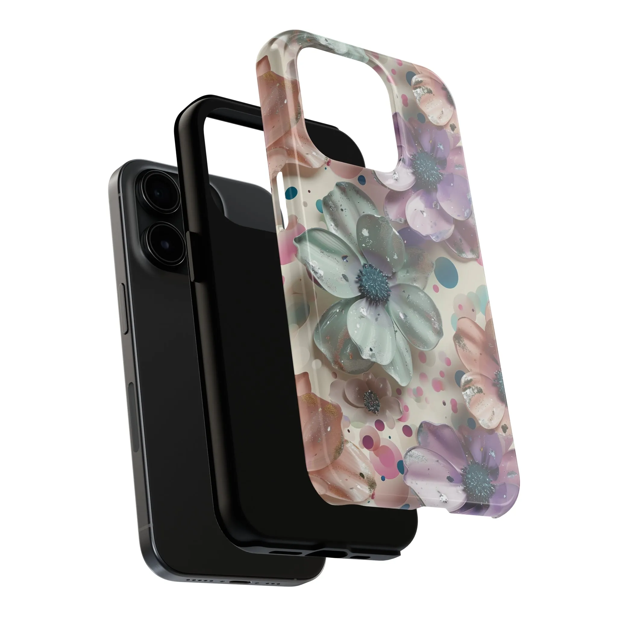 Fun Pastel Flowers Digital print Design Tough Phone Case compatible with a large variety of iPhone models, Gift, Phone Case