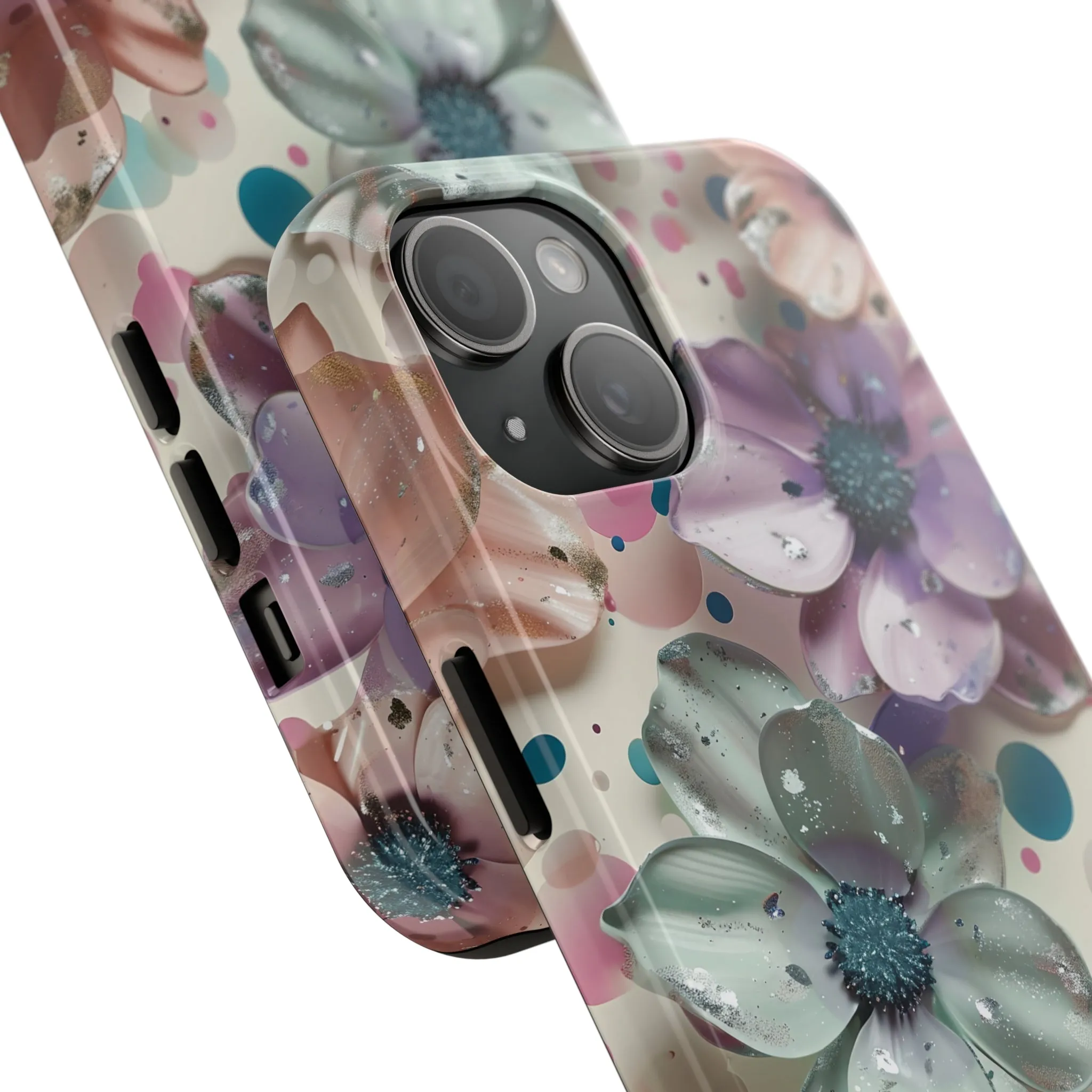 Fun Pastel Flowers Digital print Design Tough Phone Case compatible with a large variety of iPhone models, Gift, Phone Case