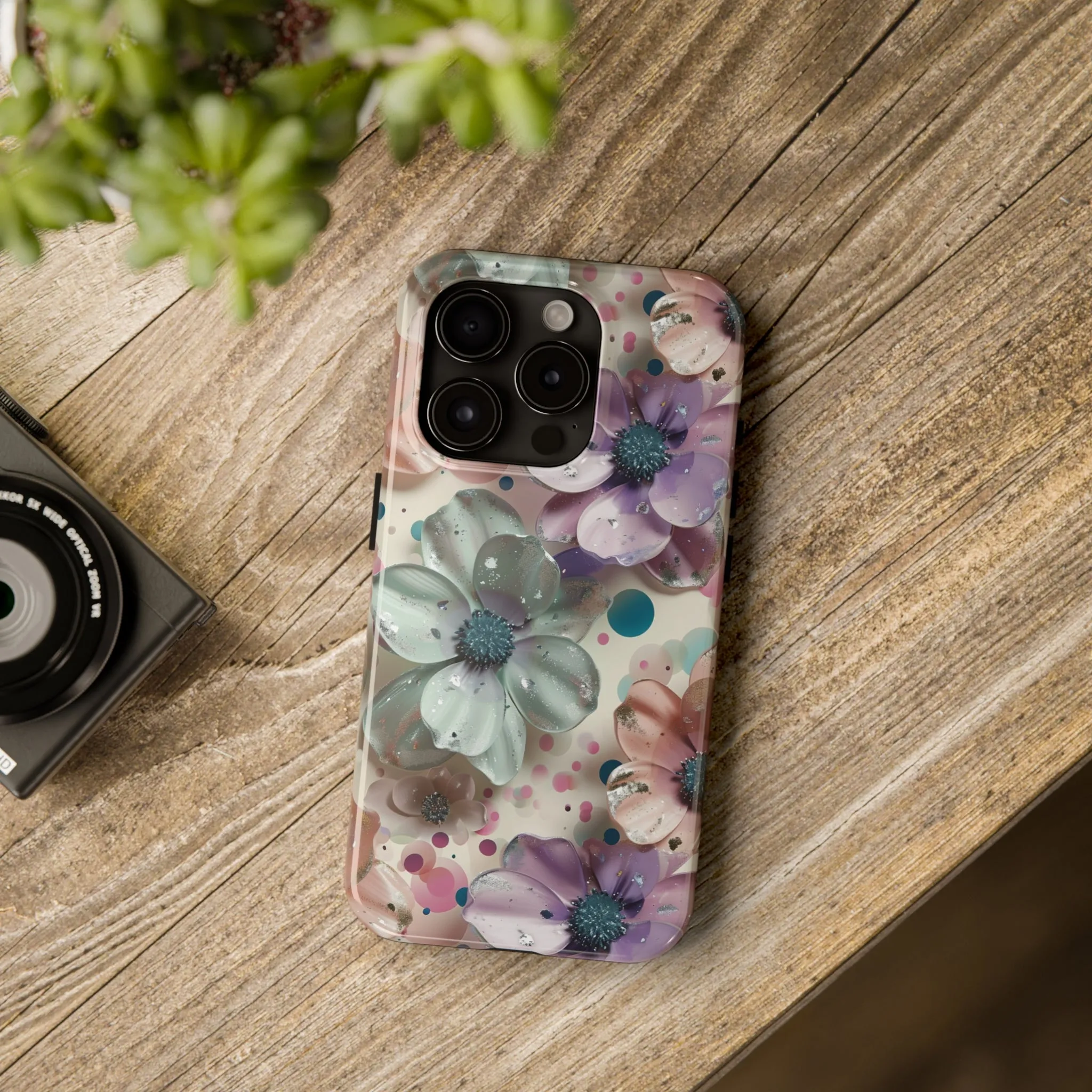 Fun Pastel Flowers Digital print Design Tough Phone Case compatible with a large variety of iPhone models, Gift, Phone Case