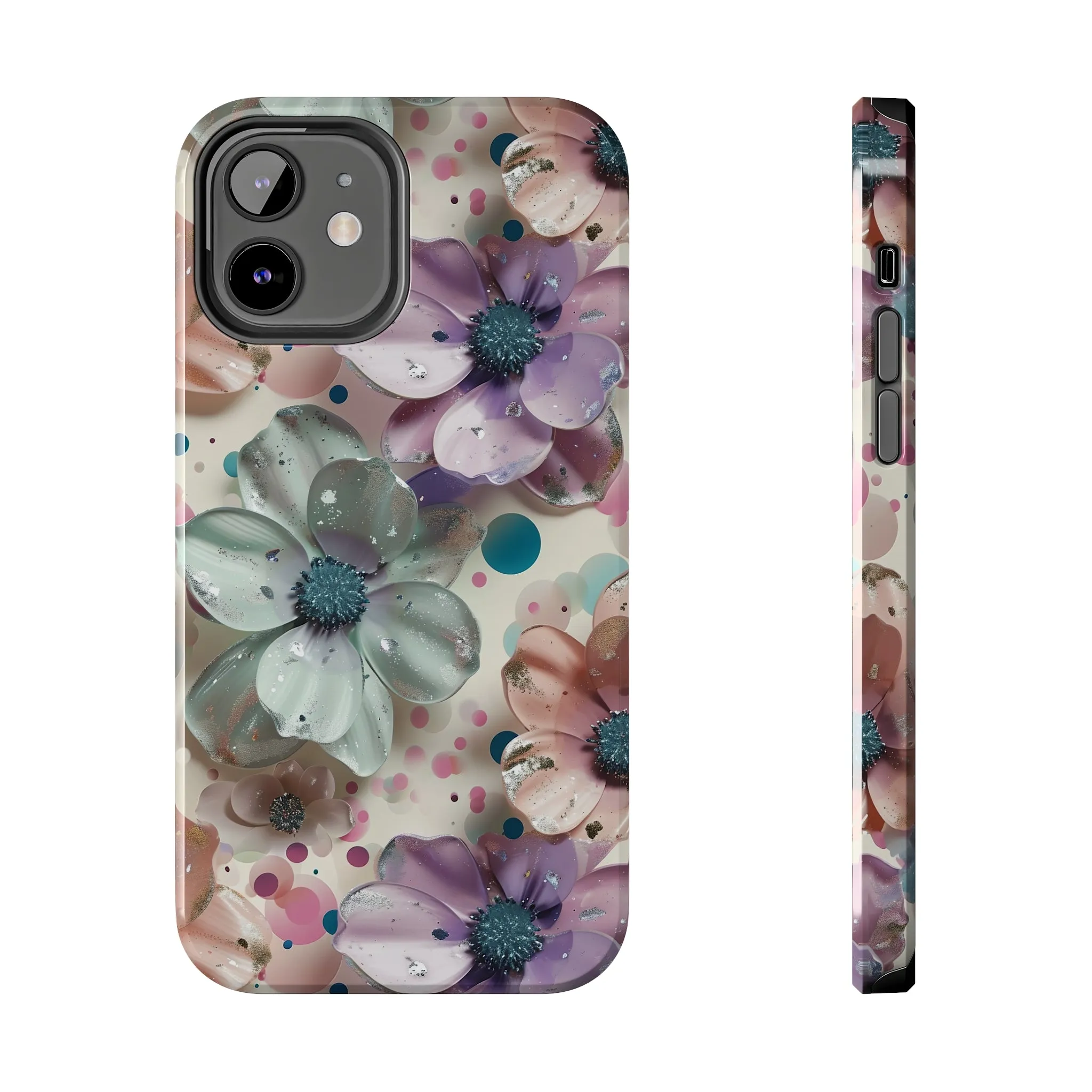 Fun Pastel Flowers Digital print Design Tough Phone Case compatible with a large variety of iPhone models, Gift, Phone Case