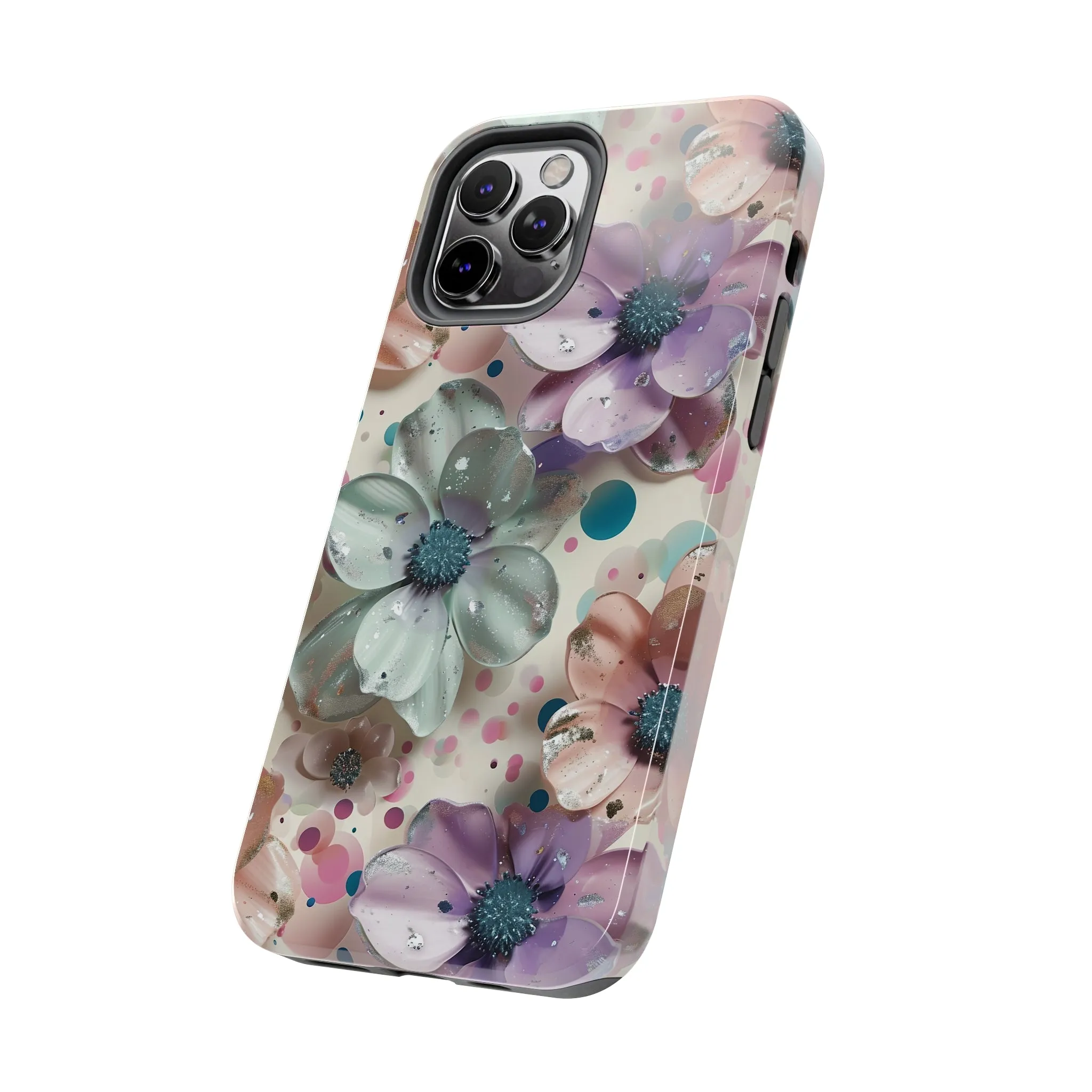 Fun Pastel Flowers Digital print Design Tough Phone Case compatible with a large variety of iPhone models, Gift, Phone Case