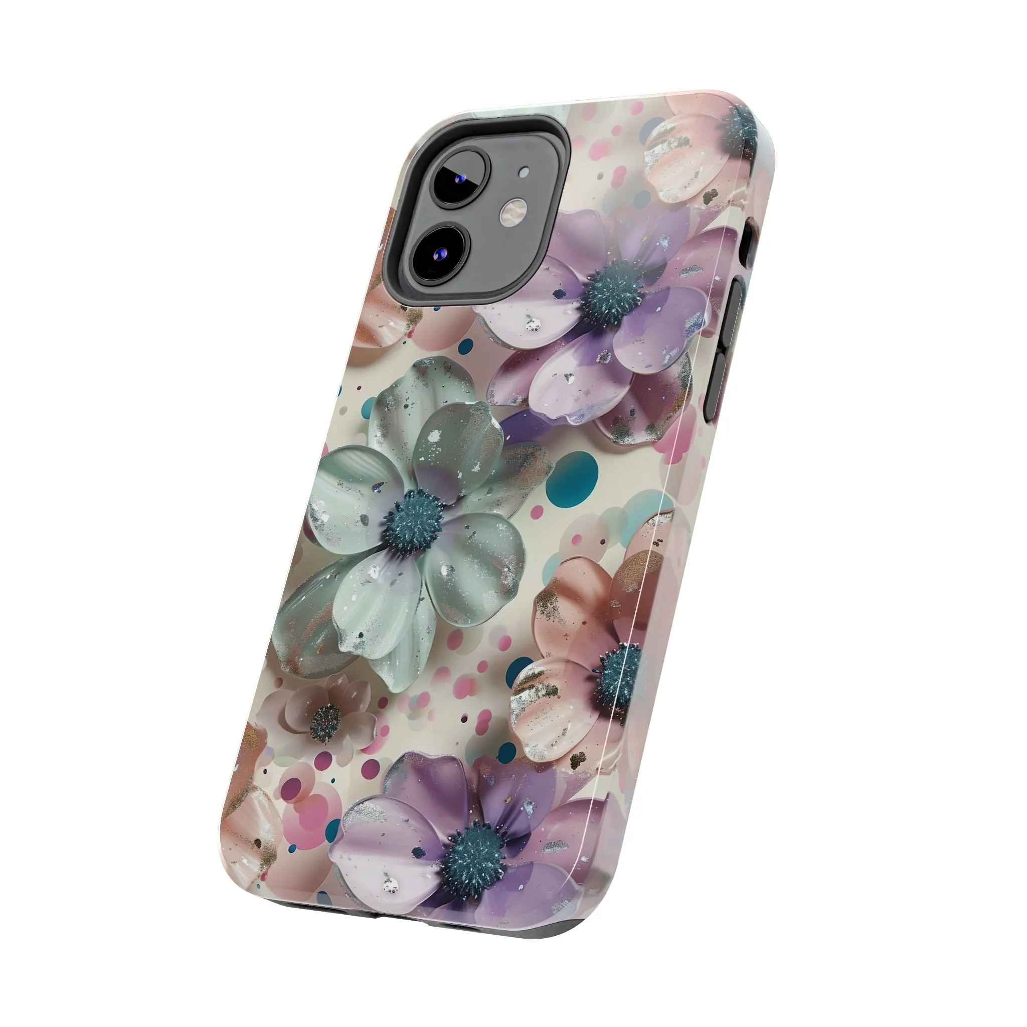 Fun Pastel Flowers Digital print Design Tough Phone Case compatible with a large variety of iPhone models, Gift, Phone Case