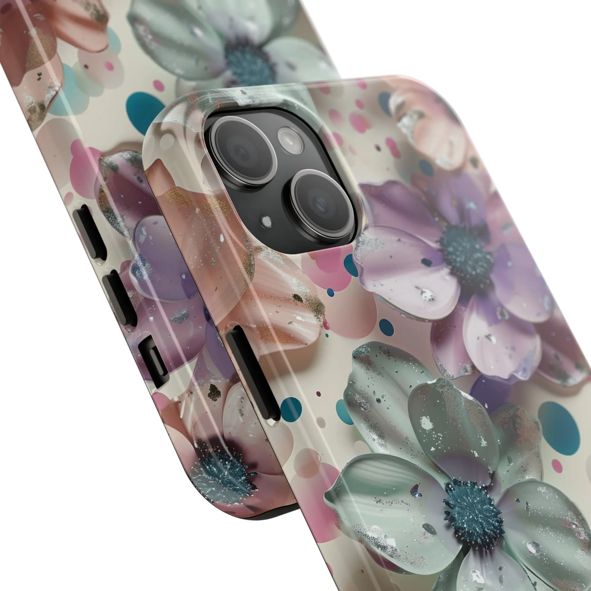 Fun Pastel Flowers Digital print Design Tough Phone Case compatible with a large variety of iPhone models, Gift, Phone Case