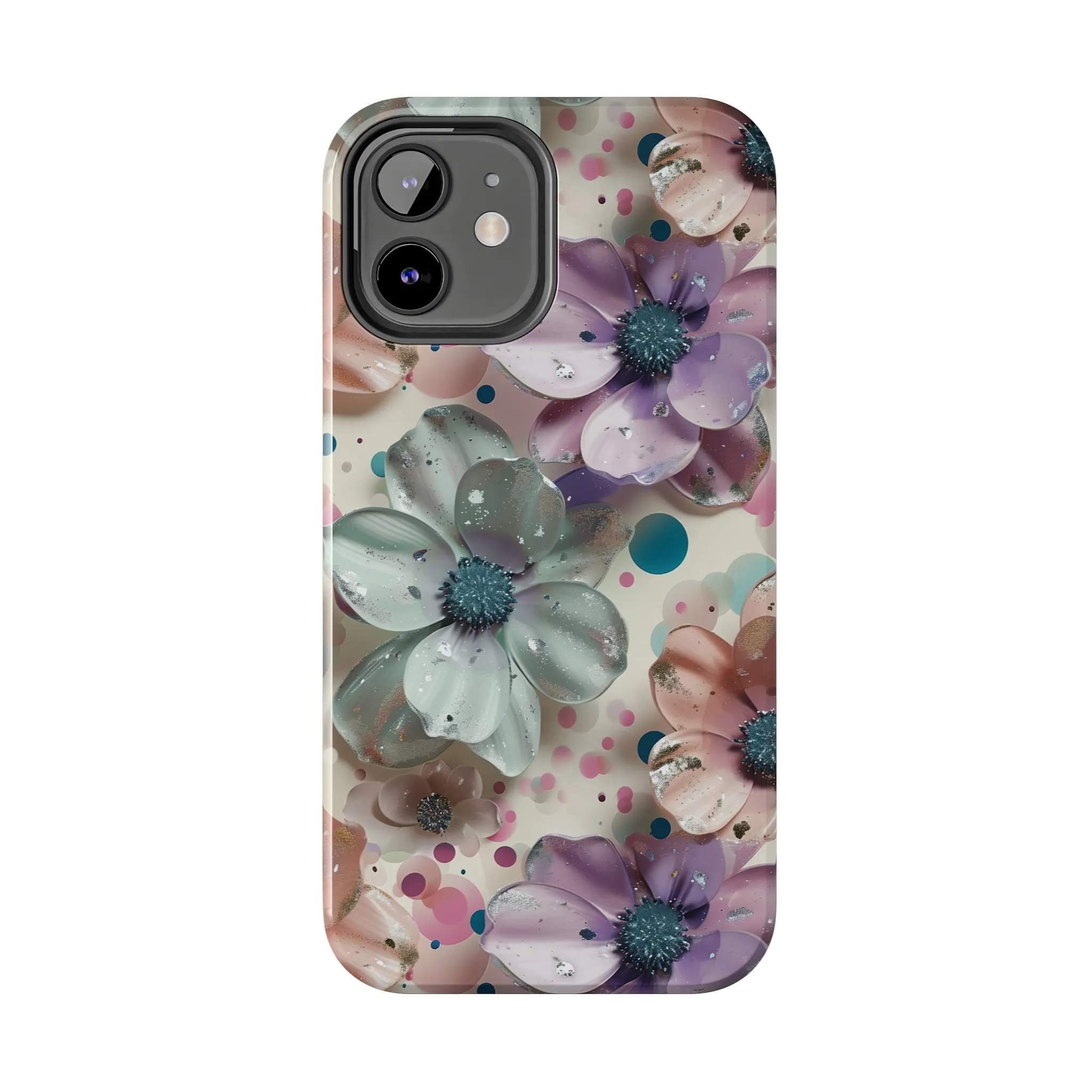 Fun Pastel Flowers Digital print Design Tough Phone Case compatible with a large variety of iPhone models, Gift, Phone Case