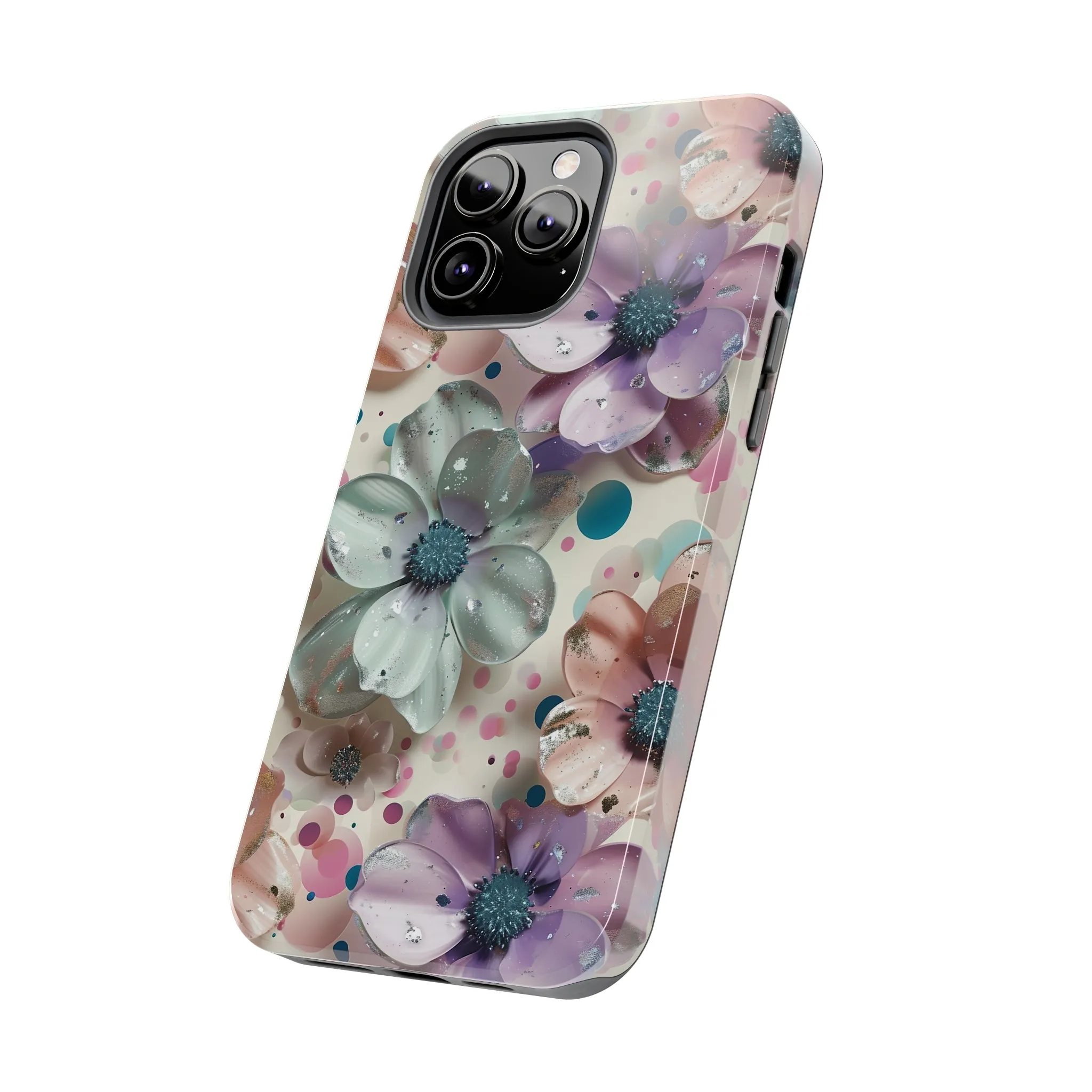 Fun Pastel Flowers Digital print Design Tough Phone Case compatible with a large variety of iPhone models, Gift, Phone Case