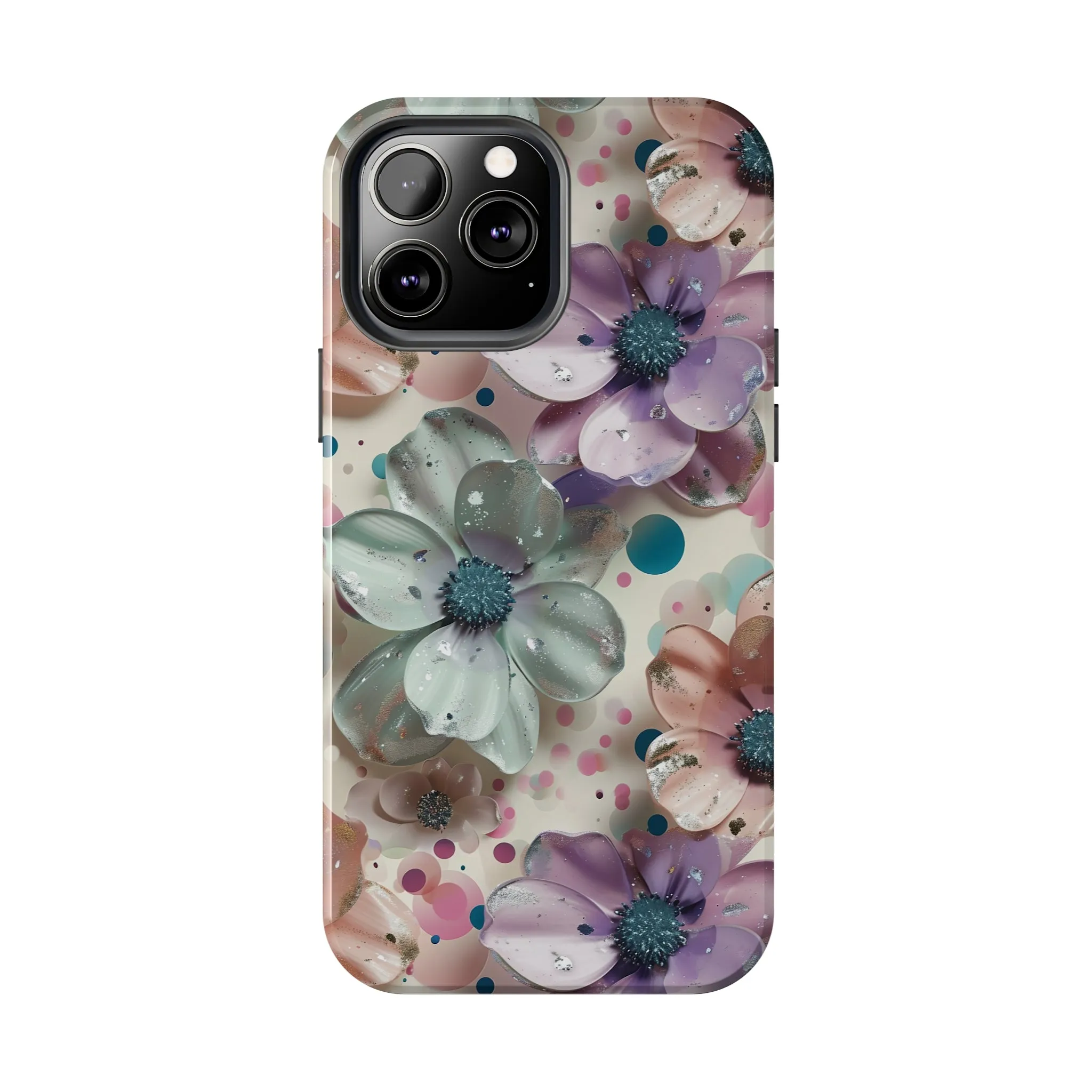 Fun Pastel Flowers Digital print Design Tough Phone Case compatible with a large variety of iPhone models, Gift, Phone Case