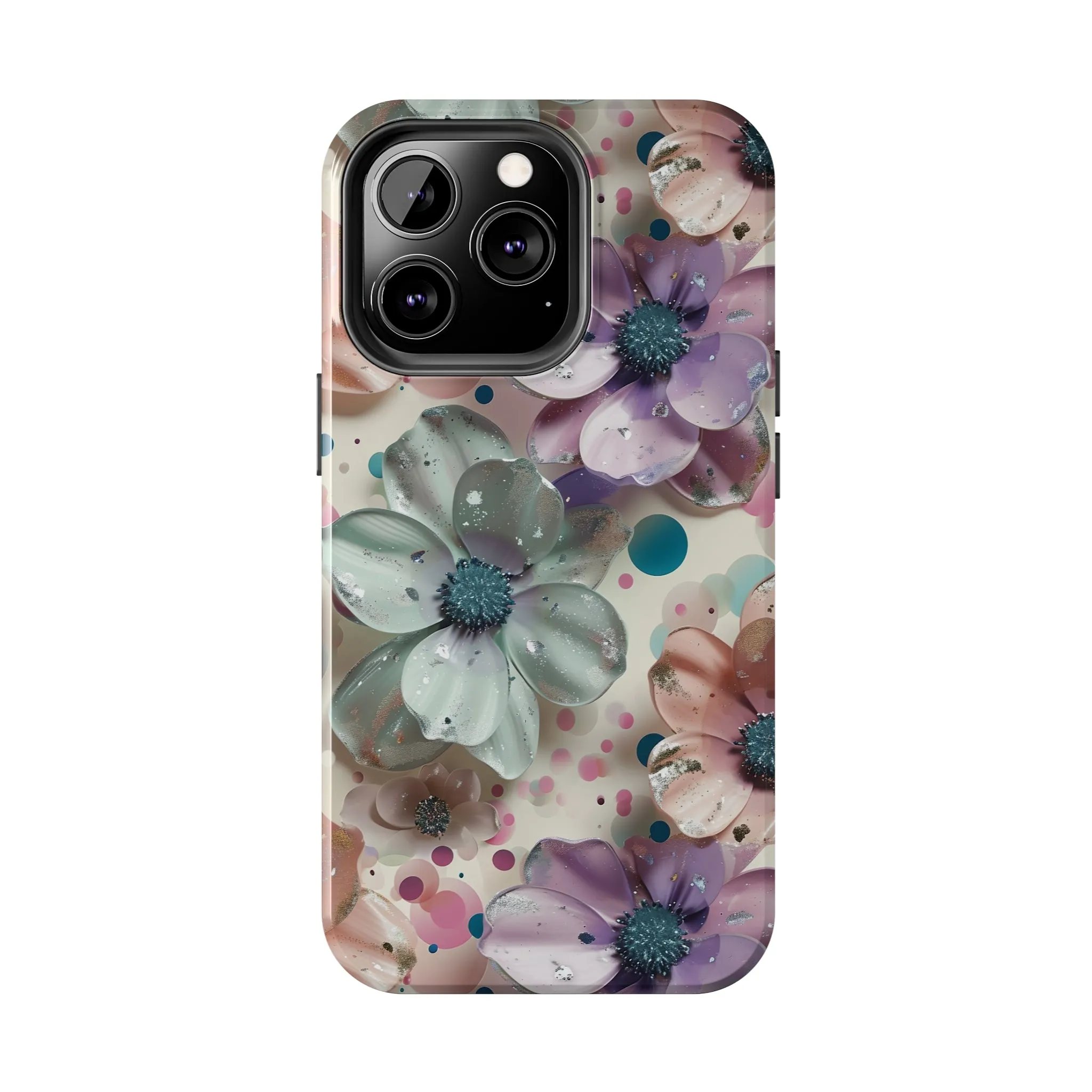 Fun Pastel Flowers Digital print Design Tough Phone Case compatible with a large variety of iPhone models, Gift, Phone Case