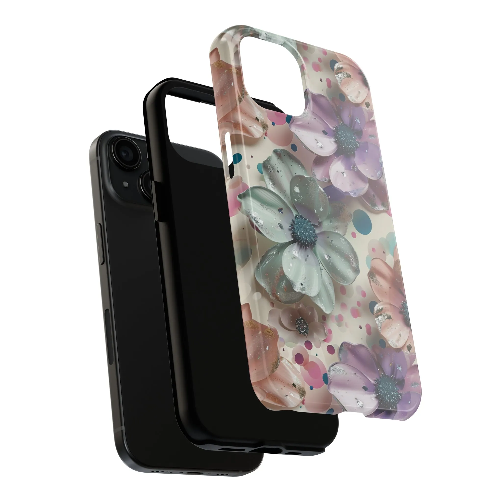 Fun Pastel Flowers Digital print Design Tough Phone Case compatible with a large variety of iPhone models, Gift, Phone Case