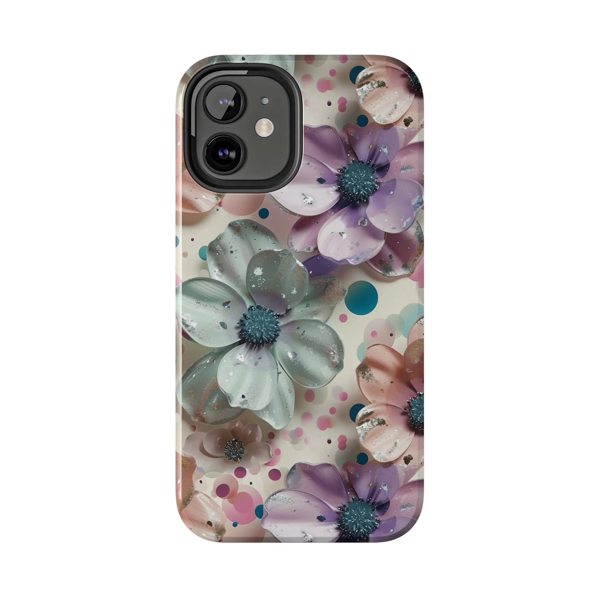 Fun Pastel Flowers Digital print Design Tough Phone Case compatible with a large variety of iPhone models, Gift, Phone Case