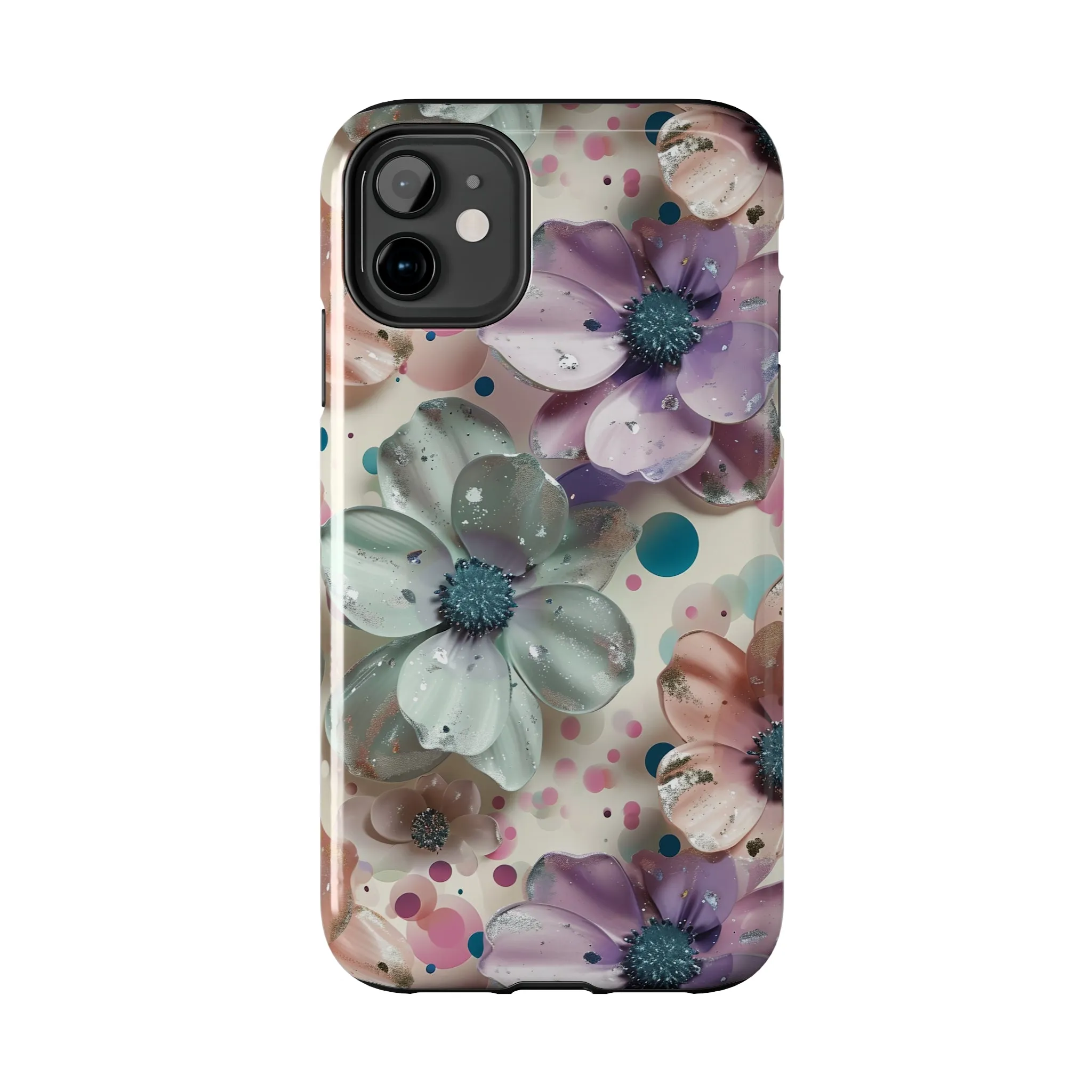 Fun Pastel Flowers Digital print Design Tough Phone Case compatible with a large variety of iPhone models, Gift, Phone Case