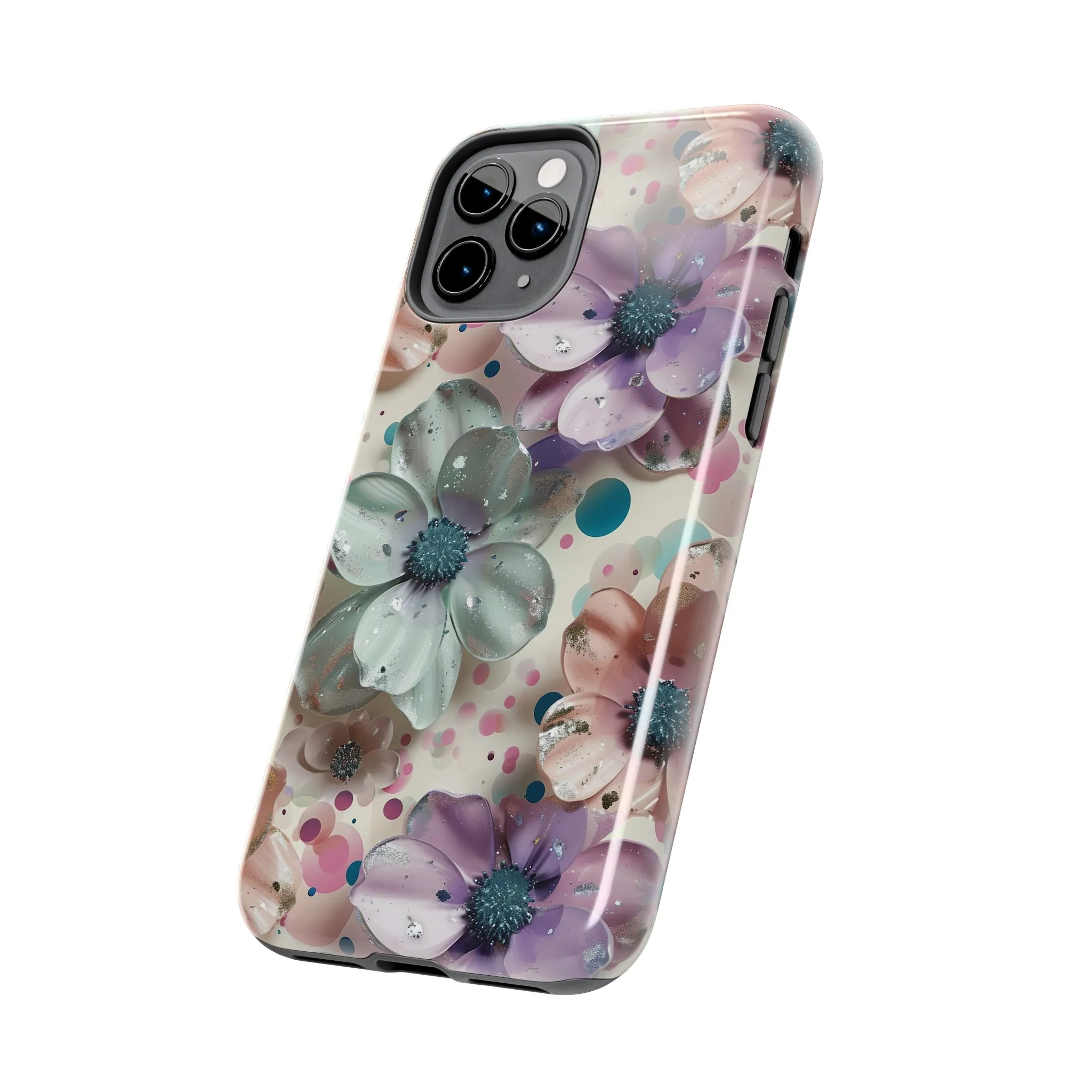 Fun Pastel Flowers Digital print Design Tough Phone Case compatible with a large variety of iPhone models, Gift, Phone Case