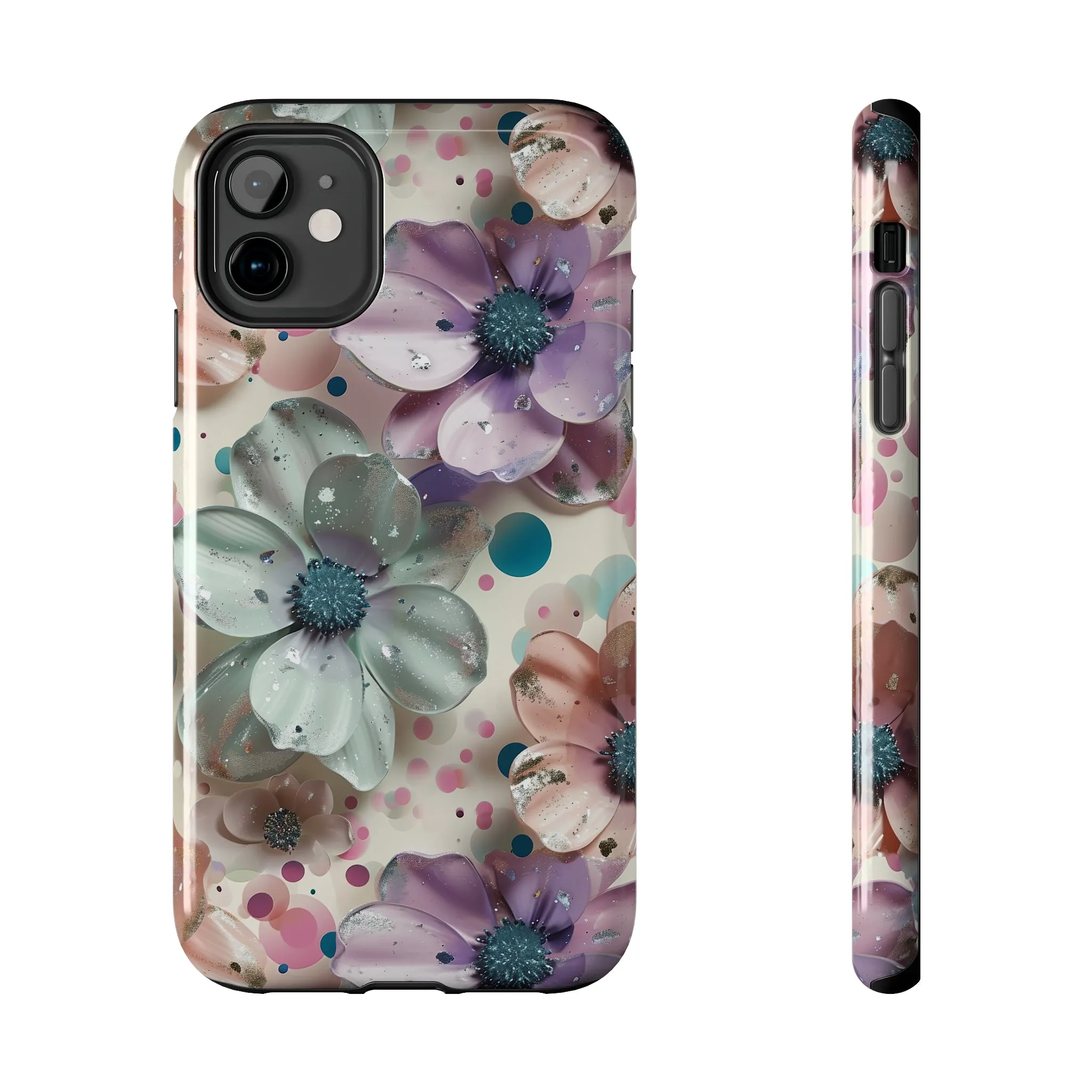 Fun Pastel Flowers Digital print Design Tough Phone Case compatible with a large variety of iPhone models, Gift, Phone Case