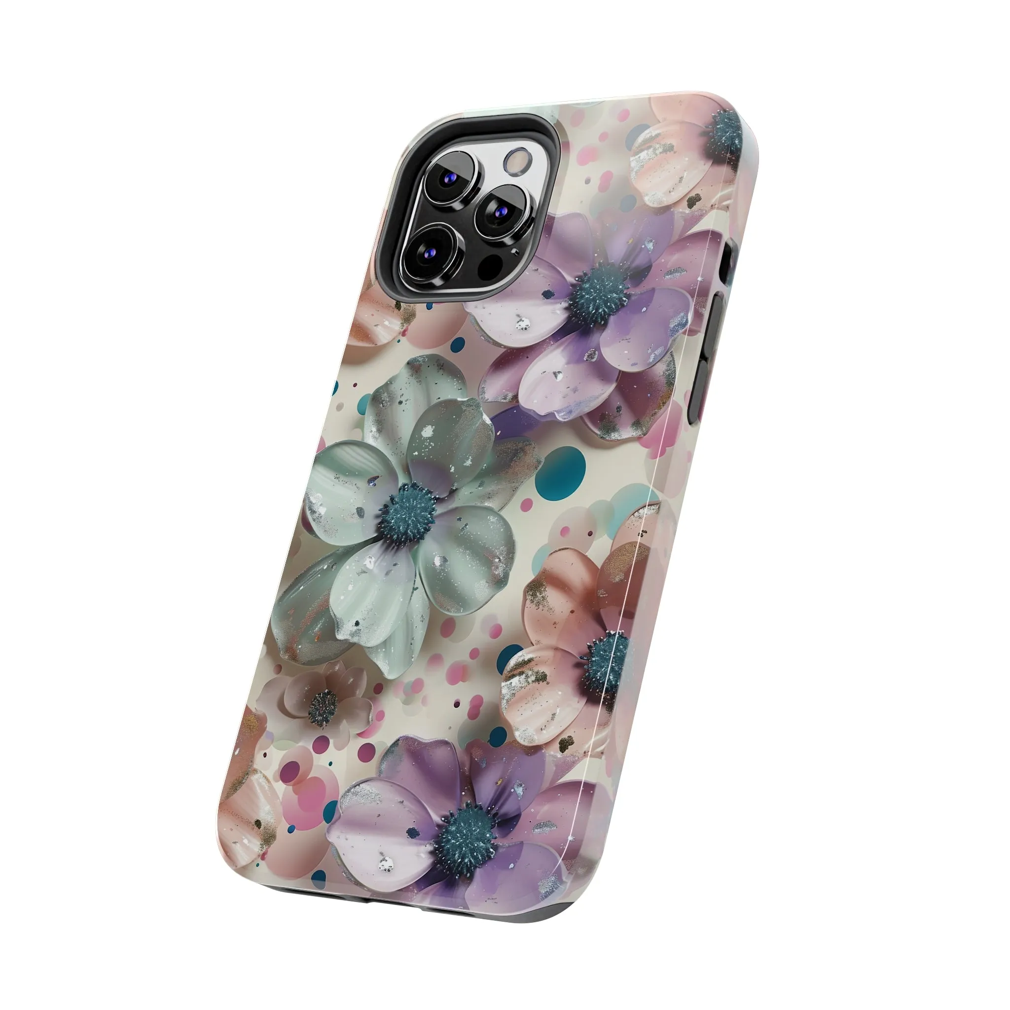 Fun Pastel Flowers Digital print Design Tough Phone Case compatible with a large variety of iPhone models, Gift, Phone Case