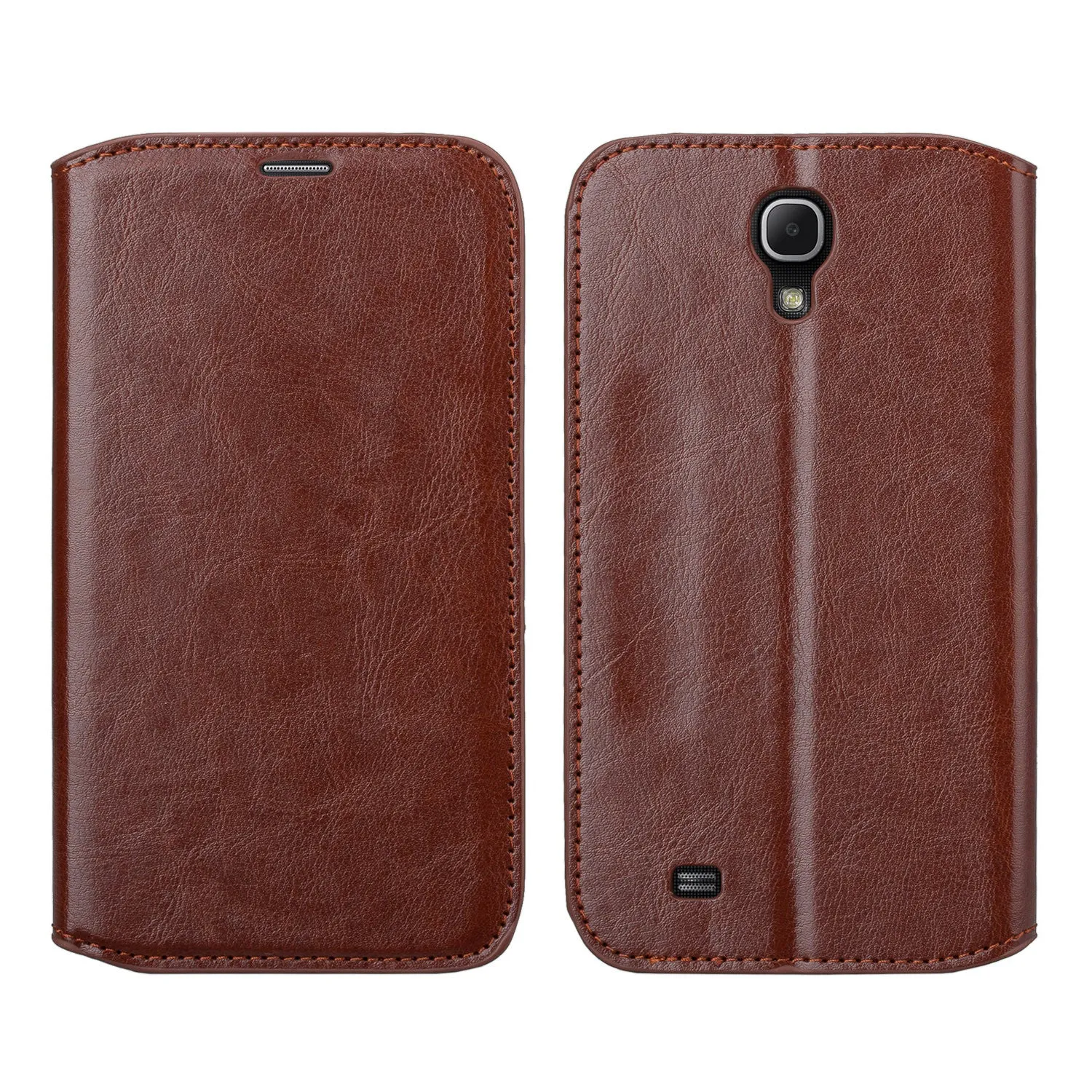 Galaxy Mega 6.3 Case, Wrist Strap Magnetic Fold[Kickstand] Pu Leather Wallet Case with ID & Credit Card Slots for Samsung Galaxy Mega 6.3 - Brown