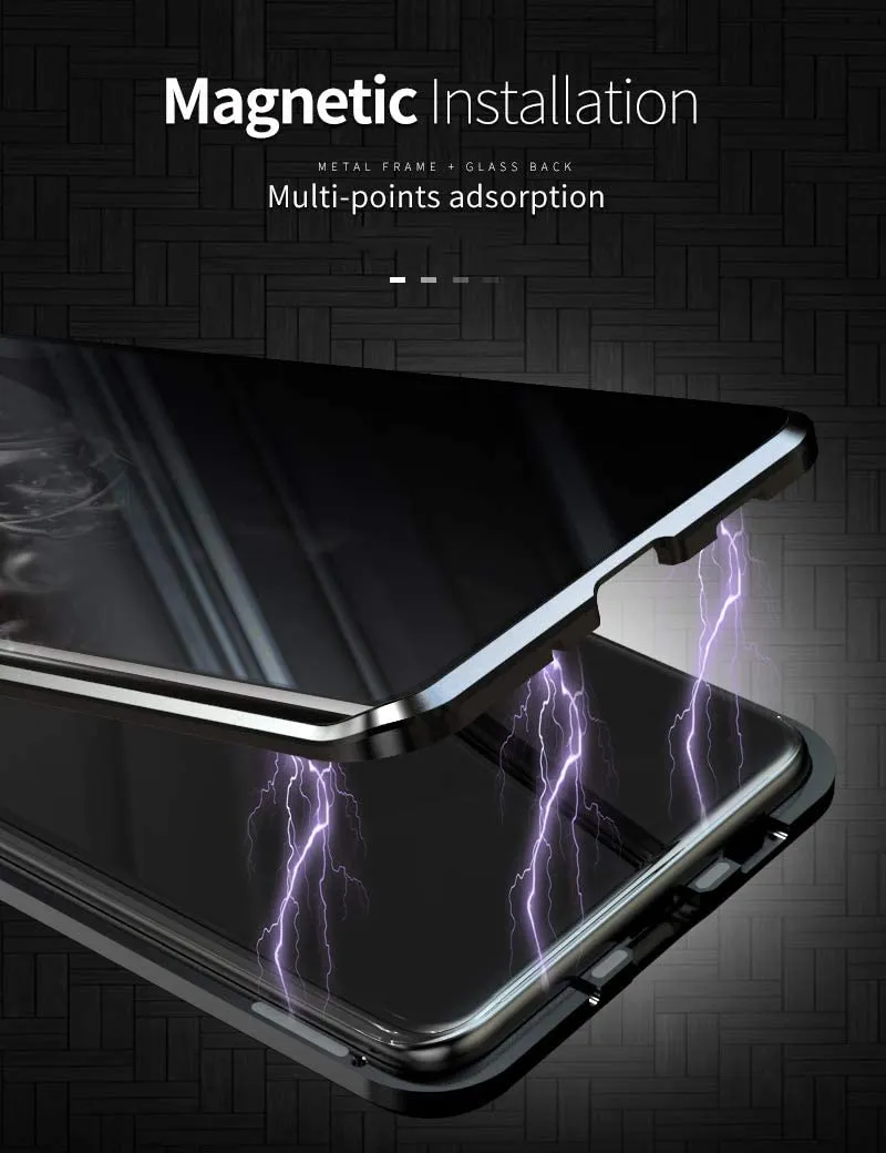 Galaxy S20 Plus Magnetic Tempered Glass Metal Bumper Case