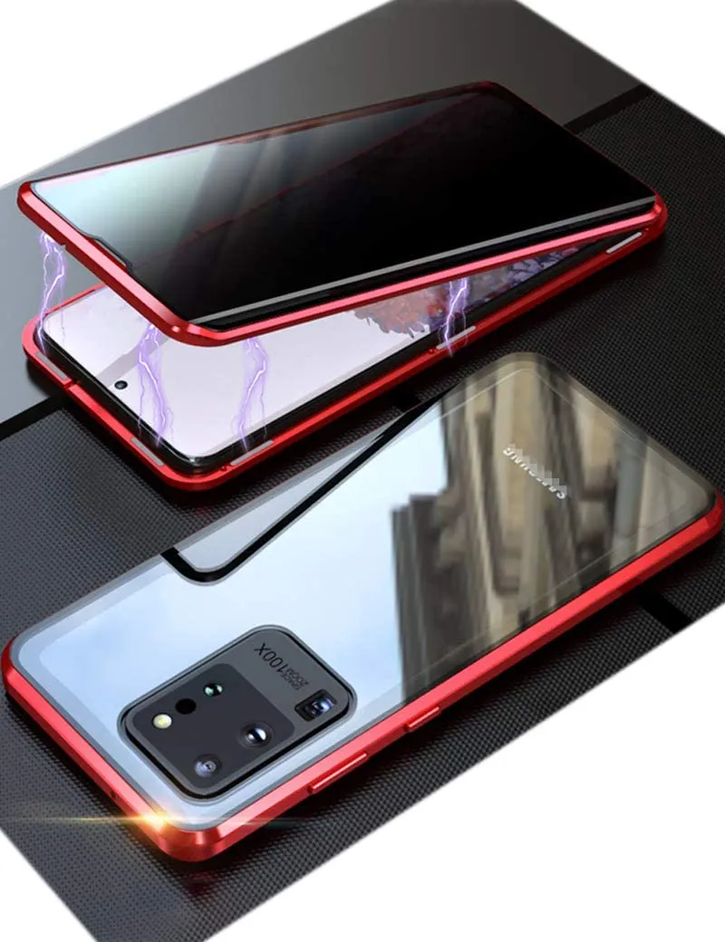 Galaxy S20 Plus Magnetic Tempered Glass Metal Bumper Case