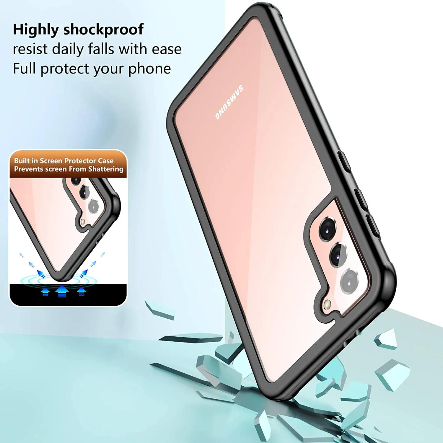 Galaxy S21 Case With Built-in Screen Protector