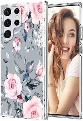 Galaxy S22 Ultra Flower Cute Slim Fit Soft Silicone Case for Women Girls