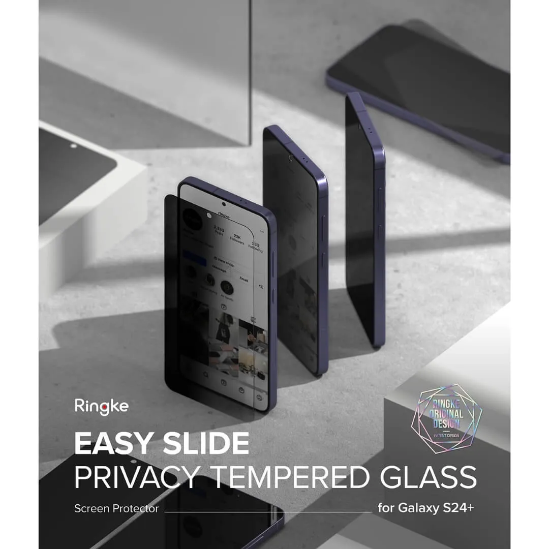 Galaxy S24 Plus Screen Protector Easy Slide Privacy Tempered Glass (2 Pack)