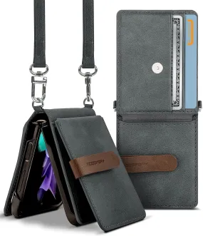 Galaxy Z Flip 3 Detachable Card Holder Leather Case