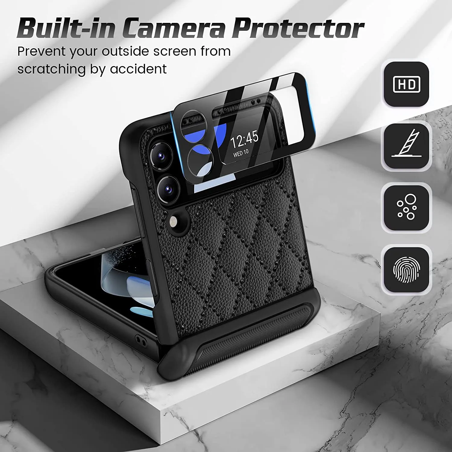 Galaxy Z Flip 4 Leather Hinge Protection Case