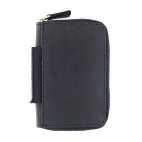 Galen Leather EDC Wallet in Crazy Horse Navy Blue