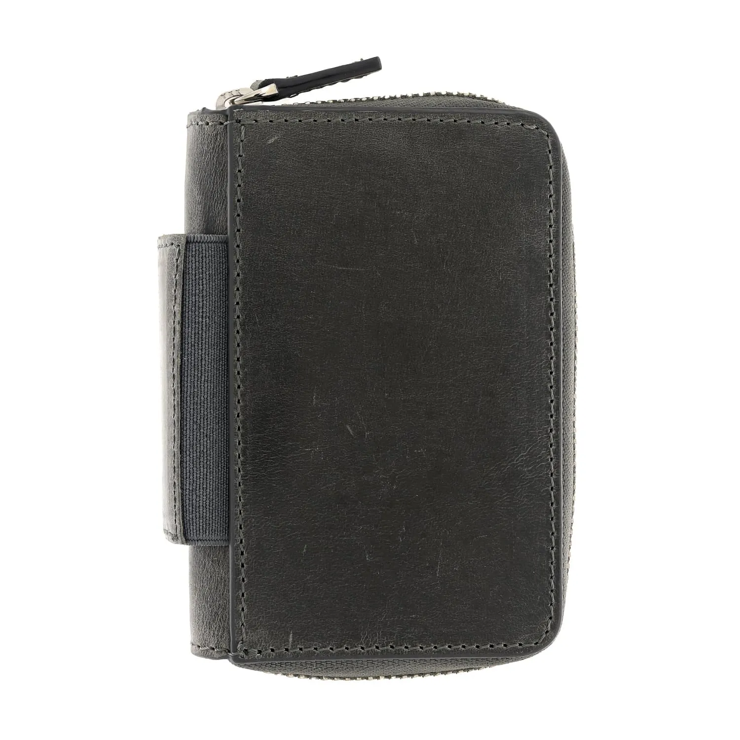 Galen Leather EDC Wallet in Crazy Horse Smokey Grey