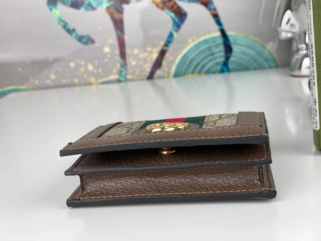 GC573 Ophidia GG Card Case Wallet / 4.5"W x 3.5"H x 1"D