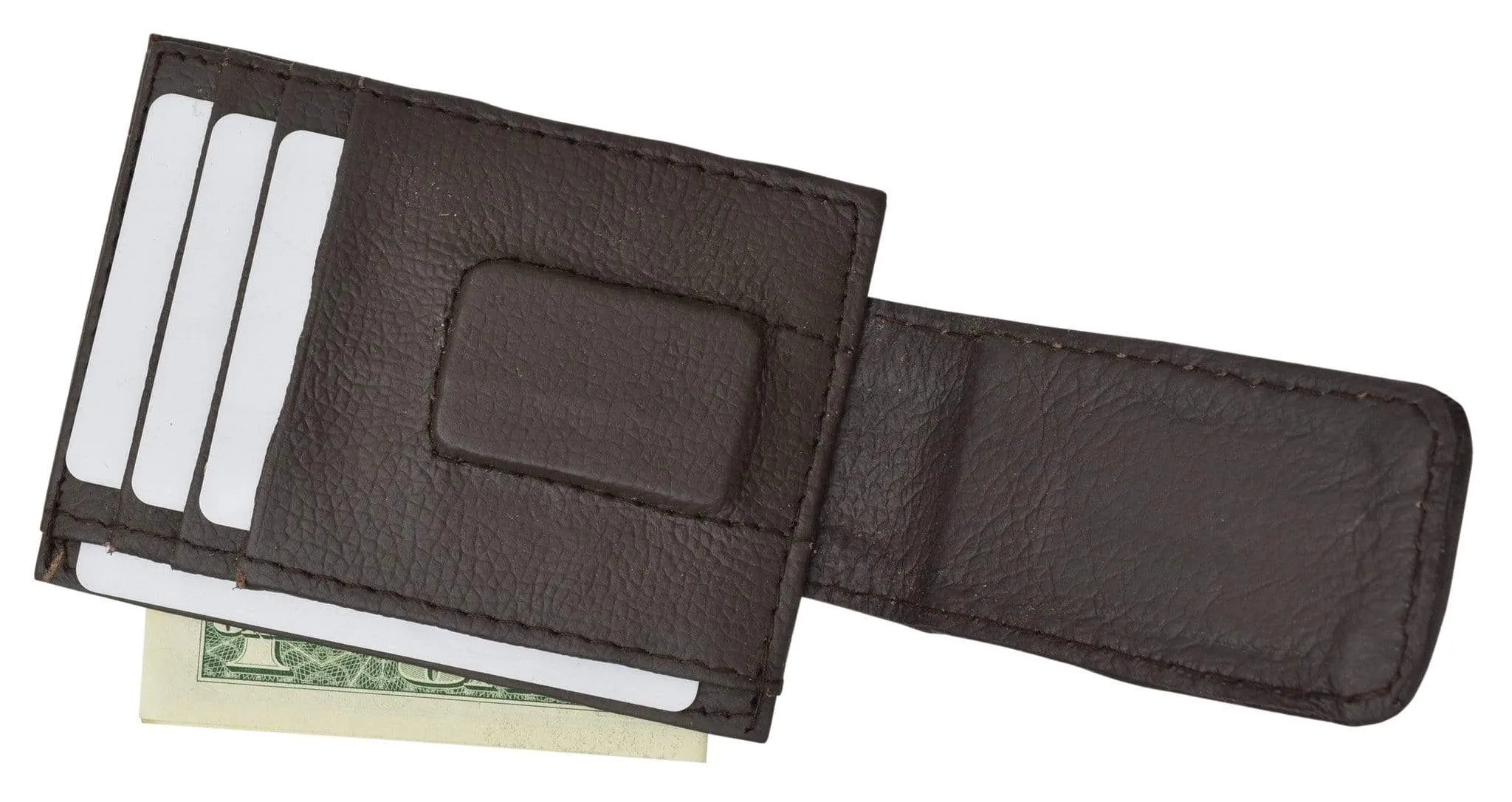 Genuine Leather Money Clip front pocket wallet with magnet clip and card ID Case 910E CF (C)