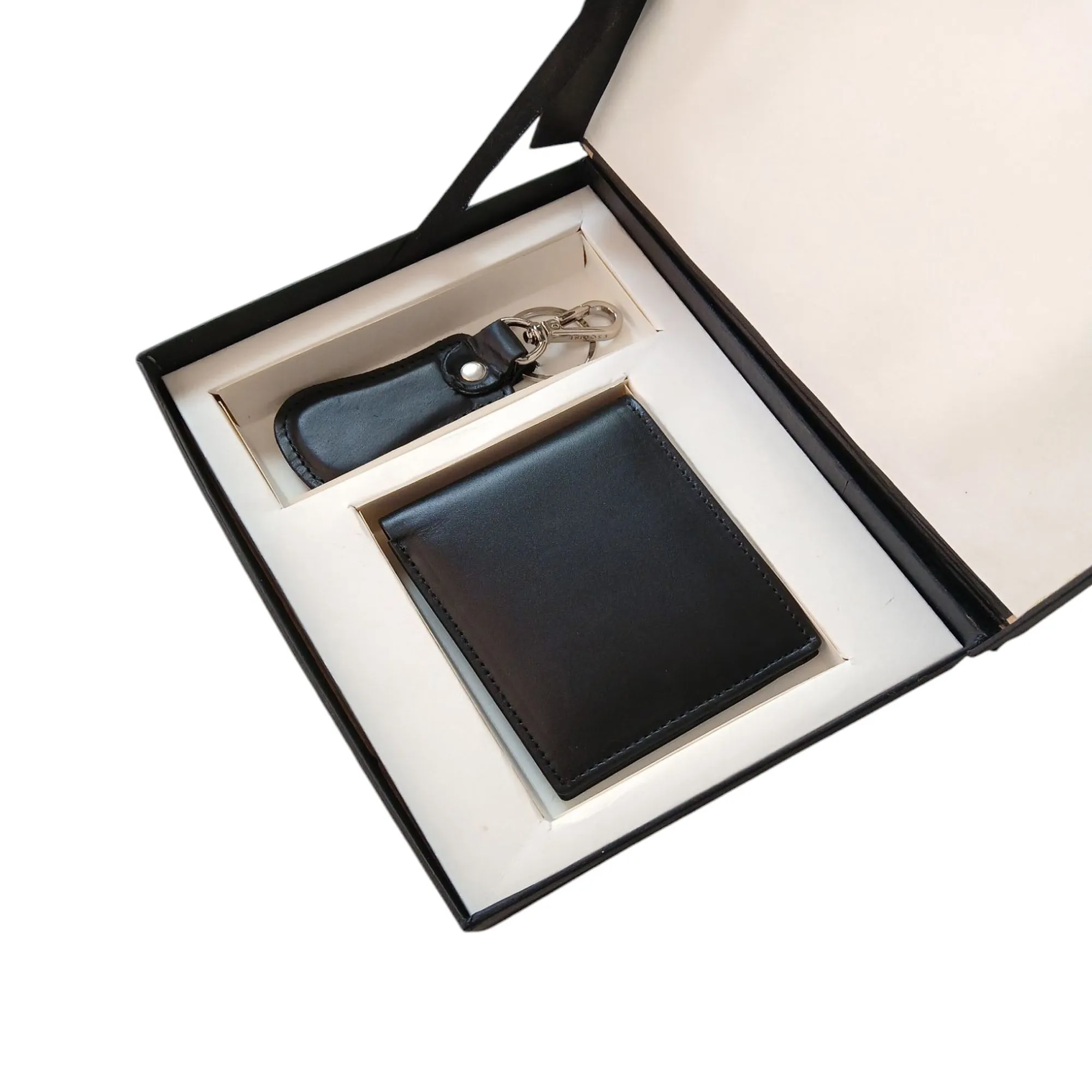 Gift Set for Him - Leather Wallet and Keyring