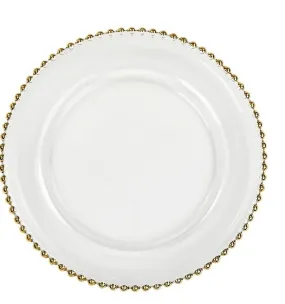 Glass Beaded Gold Charger Plate