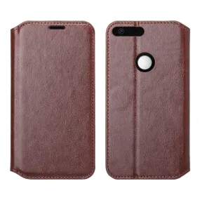 Google Pixel XL Case, Pu Leather Magnetic Fold[Kickstand] Wallet Case with ID & Card Slots for Google Pixel XL - Brown