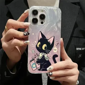 Gradient Black Cat Phone Case (For iPhones)