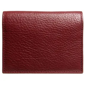 Grained Calf Leather Card Wallet Rosewood