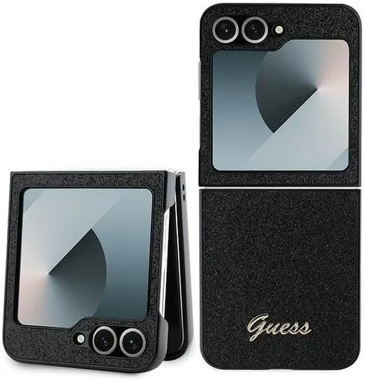 Guess 4G Glitter Script Case for Samsung Galaxy Z Flip 6 Black - GUHCZF6HGGSHK