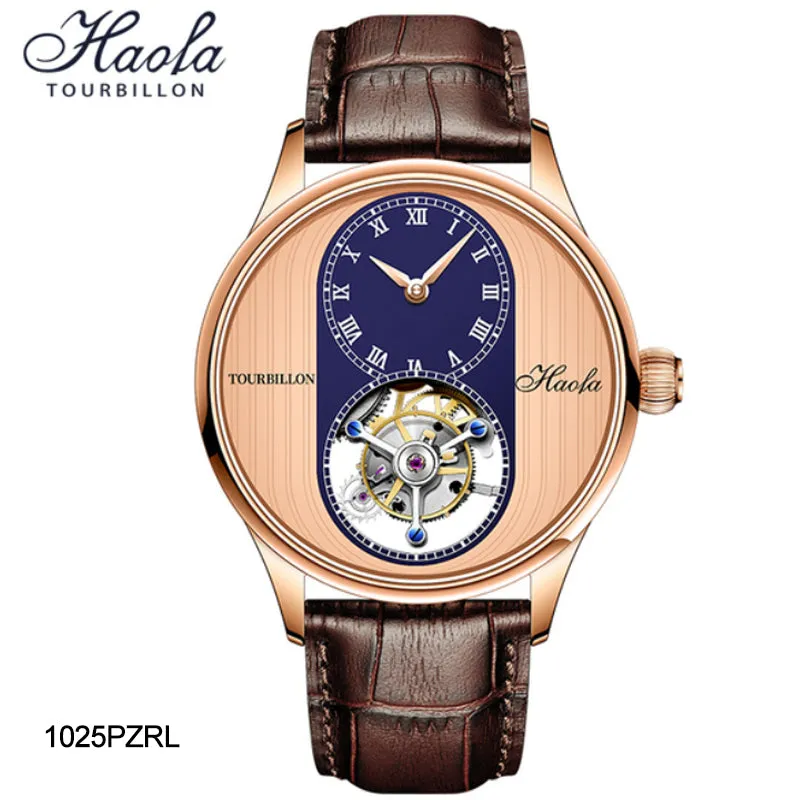 HAOFA 1025 Yacht Teak Wood Grain Craft Tourbillon Watch