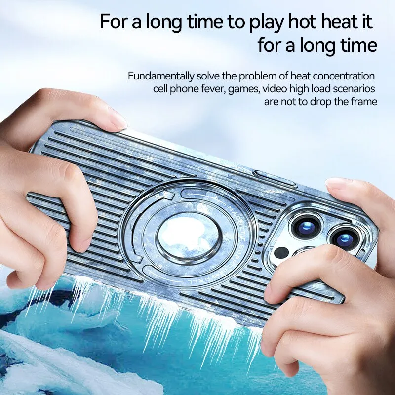 Heat Dissipation Magnetic Phone Case With Hidden Stand Ring Holder For IPhone