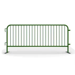 Heavy Duty Interlocking Steel Barricade, 8.5 Ft., Green - Angry Bull Barricades