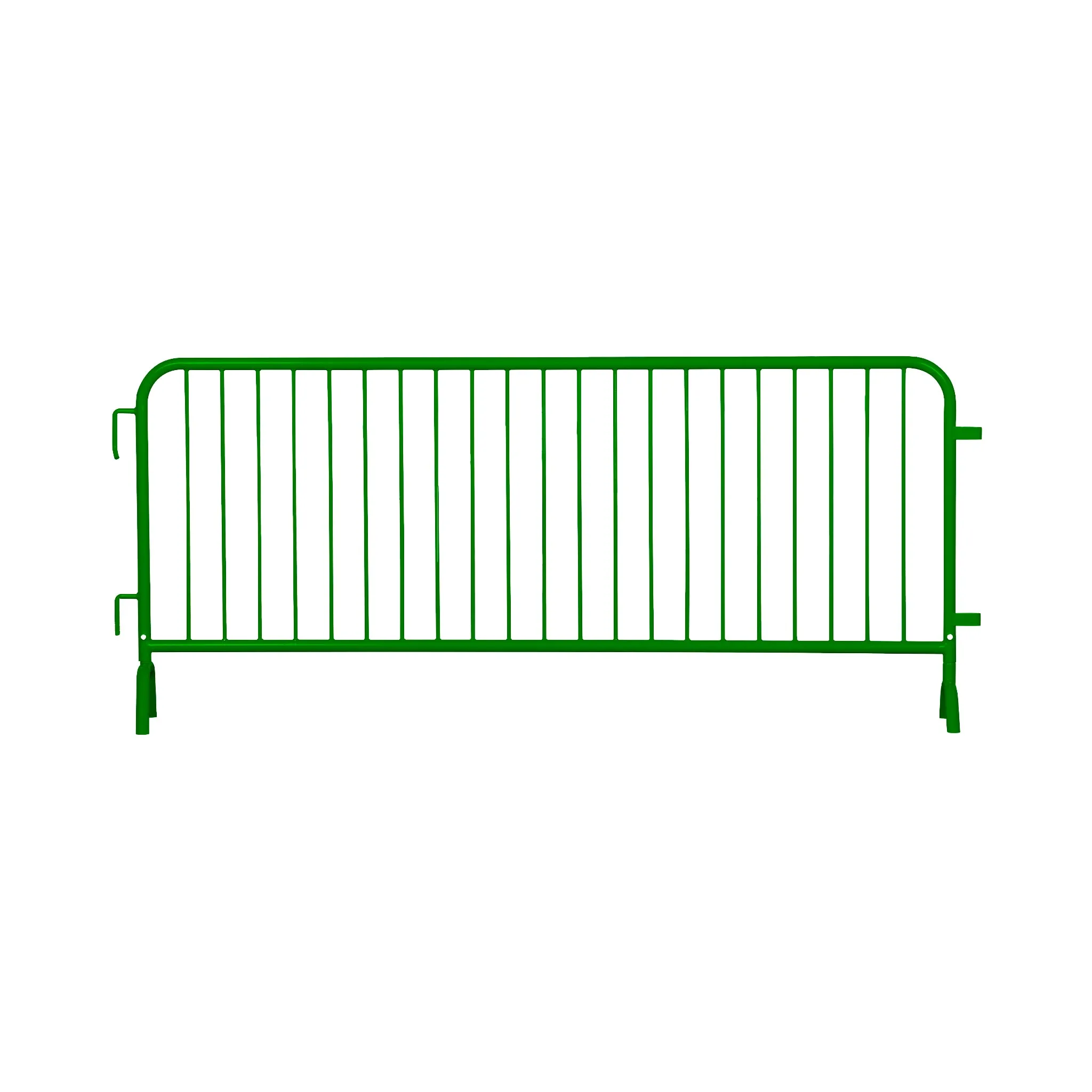 Heavy Duty Interlocking Steel Barricade, 8.5 Ft., Green - Angry Bull Barricades