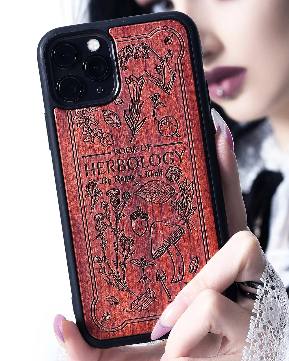 Herbology - Engraved Rose Wood Phone Case